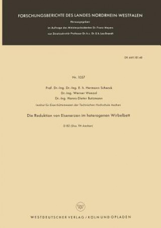 Könyv Die Reduktion Von Eisenerzen Im Heterogenen Wirbelbett Hermann Schenck