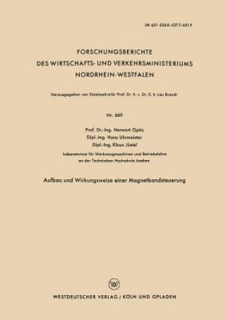 Buch Aufbau Und Wirkungsweise Einer Magnetbandsteuerung Herwart Opitz