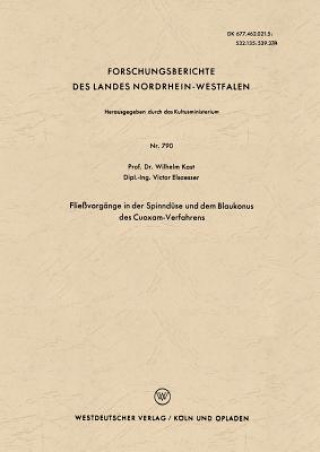 Kniha Flie vorg nge in Der Spinnd se Und Dem Blaukonus Des Cuoxam-Verfahrens Wilhelm Kast