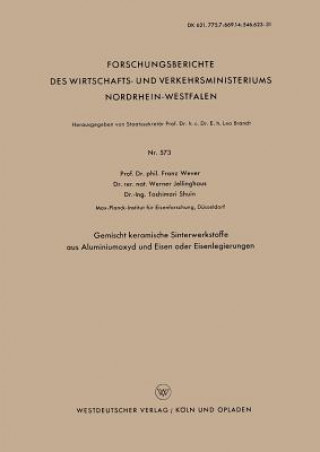 Kniha Gemischt Keramische Sinterwerkstoffe Aus Aluminiumoxyd Und Eisen Oder Eisenlegierungen Franz Wever