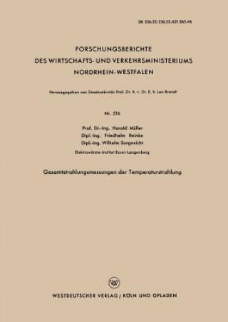 Kniha Gesamtstrahlungsmessungen Der Temperaturstrahlung Harald Müller