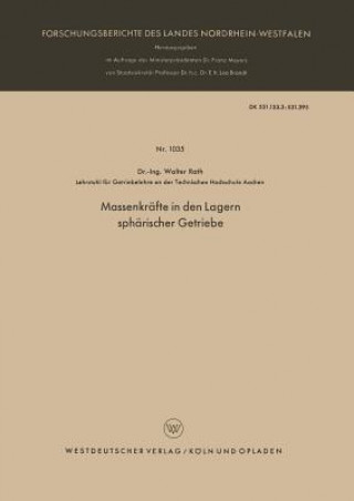 Książka Massenkr fte in Den Lagern Sph rischer Getriebe Walter Rath