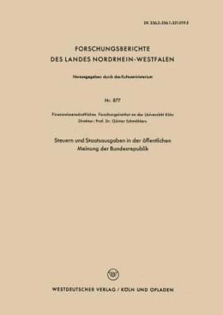 Книга Steuern Und Staatsausgaben in Der OEffentlichen Meinung Der Bundesrepublik Günter Schmölders