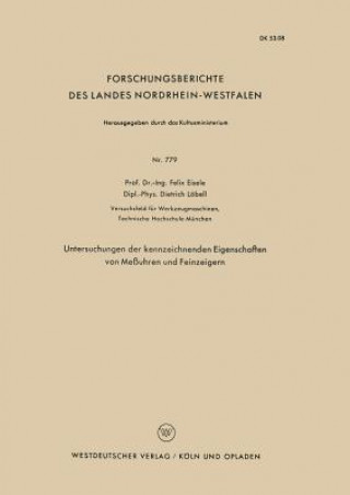 Carte Untersuchungen Der Kennzeichnenden Eigenschaften Von Me uhren Und Feinzeigern Felix Eisele