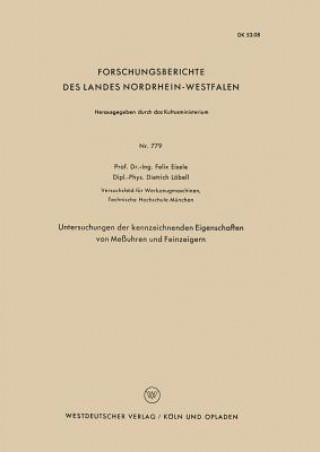 Buch Untersuchungen Der Kennzeichnenden Eigenschaften Von Me uhren Und Feinzeigern Felix Eisele