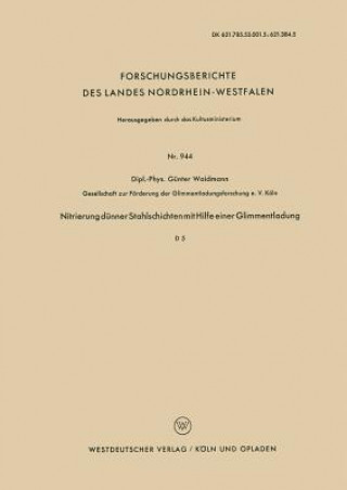 Kniha Nitrierung D nner Stahlschichten Mit Hilfe Einer Glimmentladung Günter Waidmann