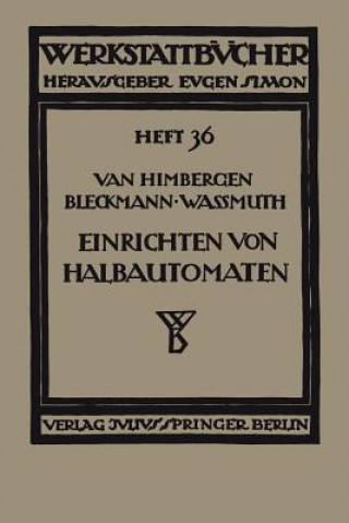 Buch Das Einrichten Von Halbautomaten J. van Himbergen