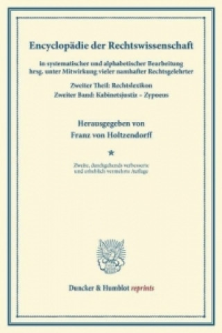 Kniha Encyclopädie der Rechtswissenschaft Franz von Holtzendorff