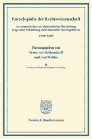 Book Encyklopädie der Rechtswissenschaft Franz von Holtzendorff