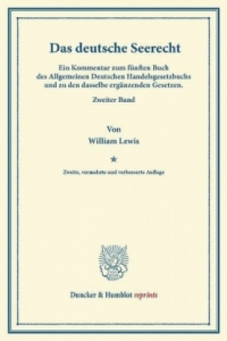 Livre Das deutsche Seerecht. William Lewis