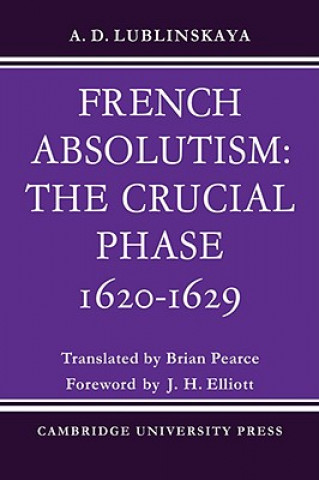 Kniha French Absolutism: The Crucial Phase, 1620-1629 A. D. LublinskayaBrian Pearce