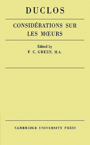 Libro Considerations sur les Murs de ce Siecle C. P. DuclosF. C. Green