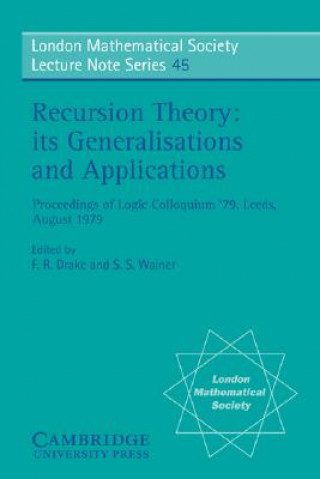 Książka Recursion Theory, its Generalisations and Applications F. R. DrakeS. S. Wainer