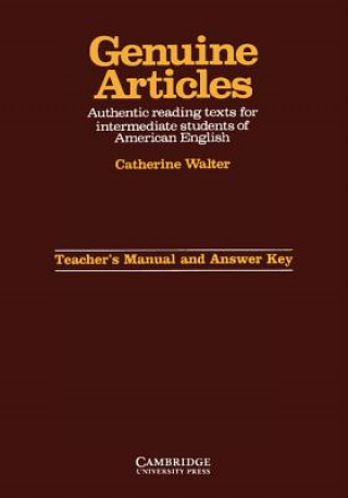 Kniha Genuine Articles Teacher's manual with key Catherine Walter