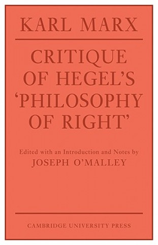 Kniha Critique of Hegel's 'Philosophy Of Right' Karl Marx