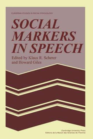 Book Social Markers in Speech Klaus Rainer SchererHoward Giles