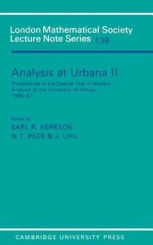 Carte Analysis at Urbana: Volume 2, Analysis in Abstract Spaces Earl R. BerksonN. Tenney PeckJ. Jerry Uhl
