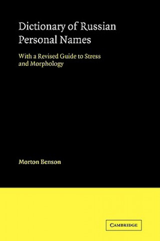 Książka Dictionary of Russian Personal Names Morton Benson