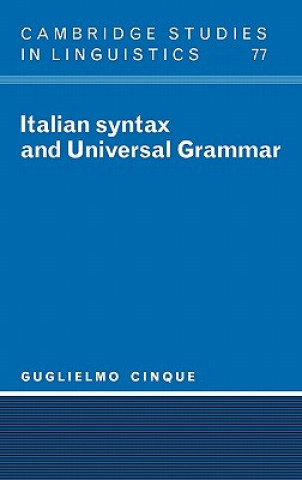 Kniha Italian Syntax and Universal Grammar Guglielmo Cinque