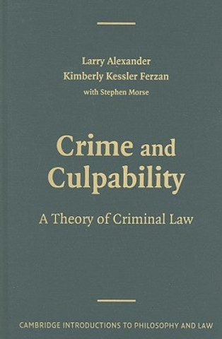 Boek Crime and Culpability Larry AlexanderKimberly Kessler FerzanStephen J. Morse
