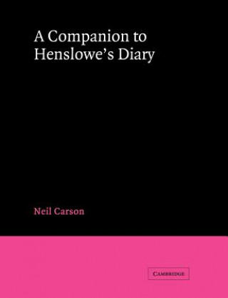 Könyv Companion to Henslowe's Diary Neil Carson