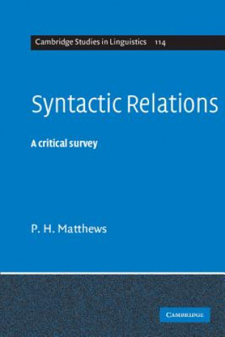 Kniha Syntactic Relations P. H. Matthews