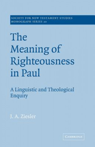 Carte Meaning of Righteousness in Paul J. A. Ziesler