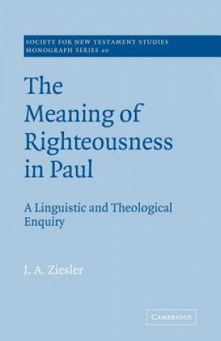 Książka Meaning of Righteousness in Paul J. A. Ziesler