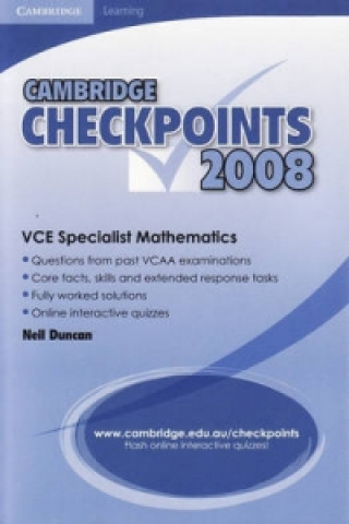 Book Cambridge Checkpoints VCE Specialist Mathematics 2008 Neil Duncan