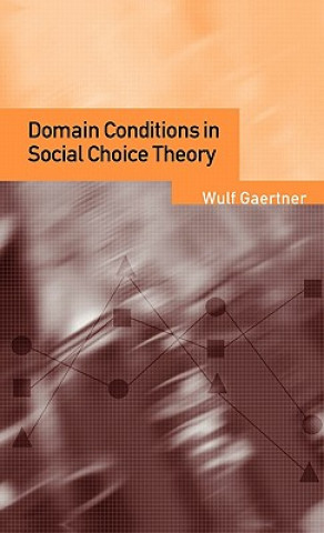 Książka Domain Conditions in Social Choice Theory Wulf Gaertner