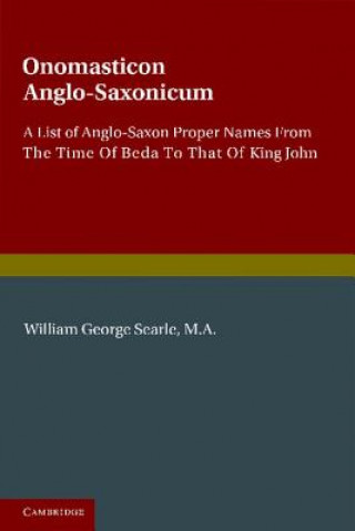 Kniha Onomasticon Anglo-Saxonicum William George Searle