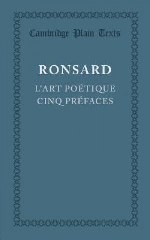 Könyv L'art poetique cinq prefaces Pierre de Ronsard