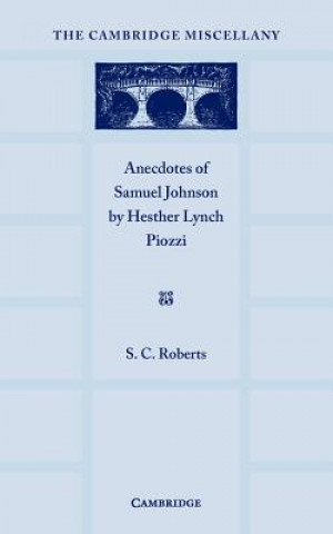 Book Anecdotes of Samuel Johnson Hesther Lynch Piozzi