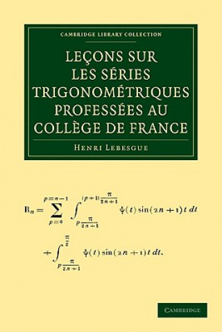 Kniha Lecons sur les Series Trigonometriques Professees au College de France Henri Lebesgue