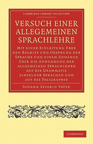 Knjiga Versuch einer Allegemeinen Sprachlehre Johann Severin Vater