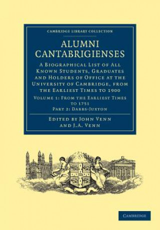 Buch Alumni Cantabrigienses John VennJohn Archibald Venn