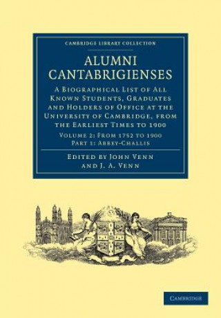 Carte Alumni Cantabrigienses John VennJohn Archibald Venn