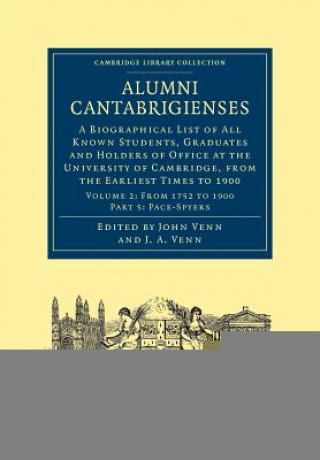 Kniha Alumni Cantabrigienses John VennJohn Archibald Venn