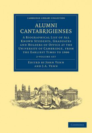 Könyv Alumni Cantabrigienses 2 Volume Set John VennJohn Archibald Venn