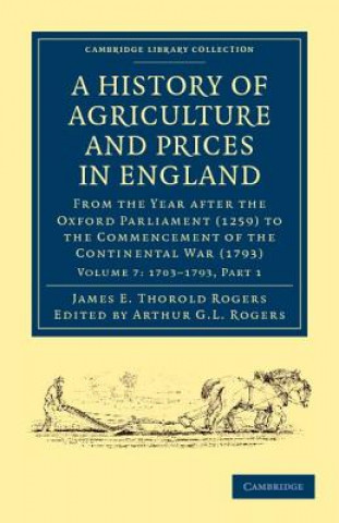 Kniha History of Agriculture and Prices in England James E. Thorold Rogers