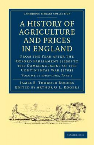 Buch History of Agriculture and Prices in England James E. Thorold Rogers