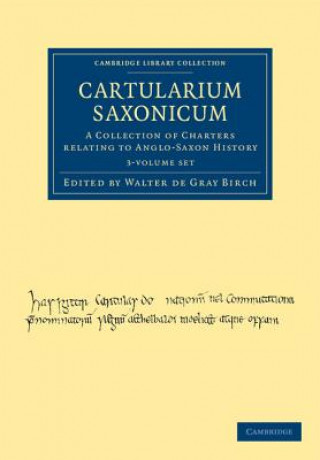 Libro Cartularium Saxonicum 3 Volume Set Walter de Gray Birch