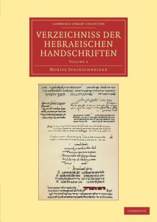 Buch Verzeichniss der Hebraischen Handschriften Moritz Steinschneider