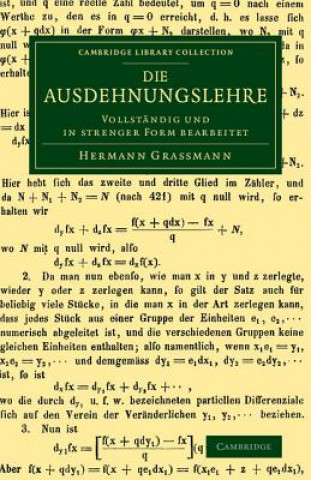 Kniha Die Ausdehnungslehre Hermann Grassmann