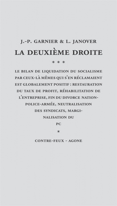 Libro La Deuxieme Droite Jean Pierre Garnier