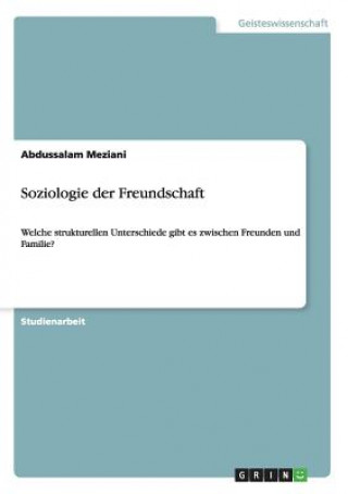 Kniha Soziologie der Freundschaft Abdussalam Meziani
