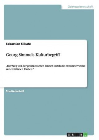 Könyv Georg Simmels Kulturbegriff Sebastian Silkatz