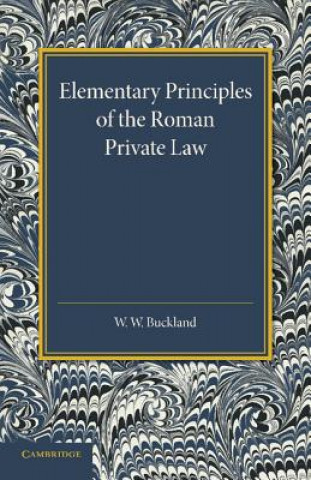 Buch Elementary Principles of the Roman Private Law W. W. Buckland