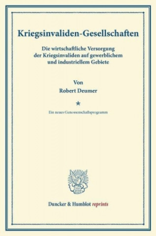 Libro Kriegsinvaliden-Gesellschaften. Robert Deumer