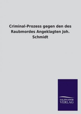 Könyv Criminal-Prozess gegen den des Raubmordes Angeklagten Joh. Schmidt 